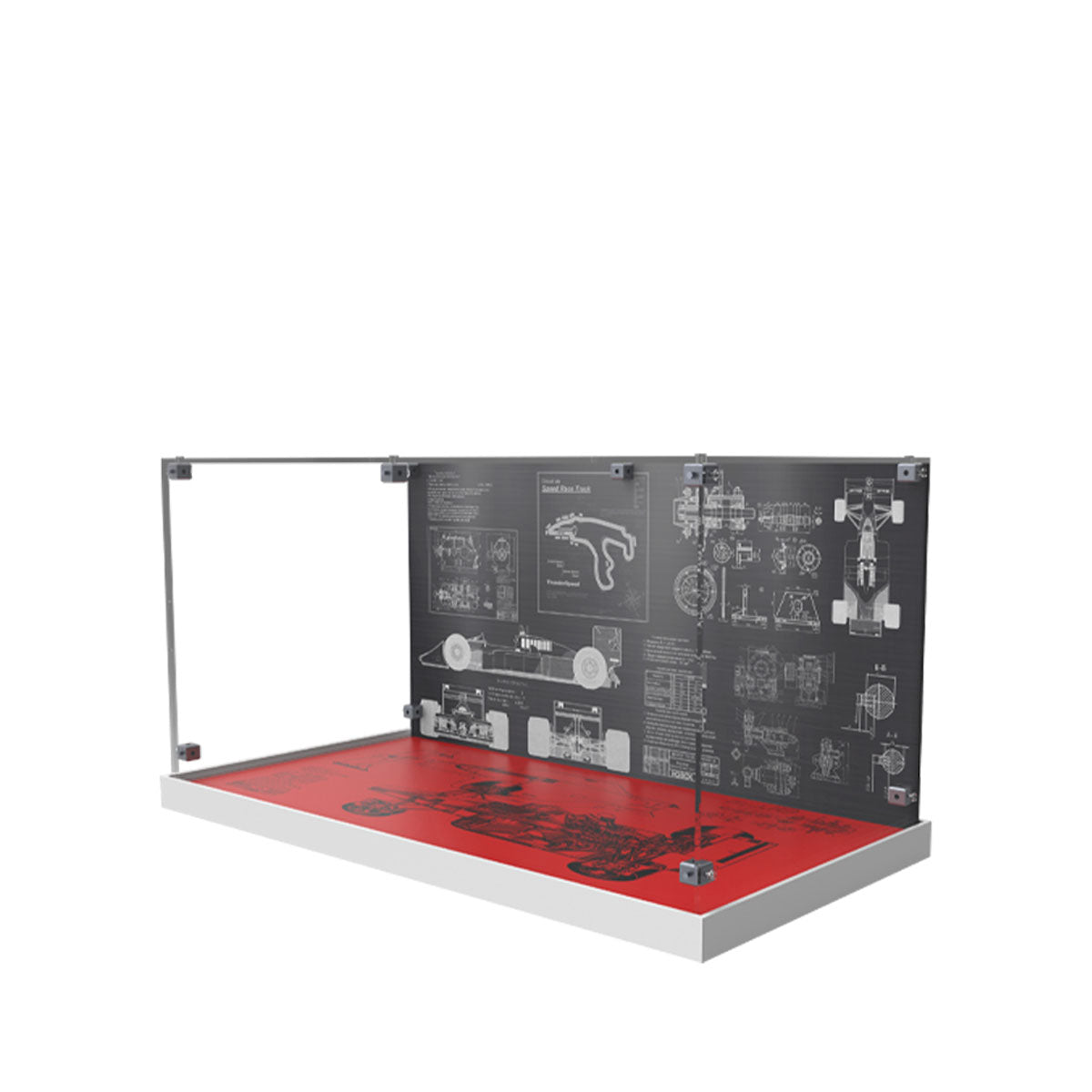 Display Case for LEGO® McLaren MP4/4 & Ayrton Senna with Blueprint Backdrop 10330
