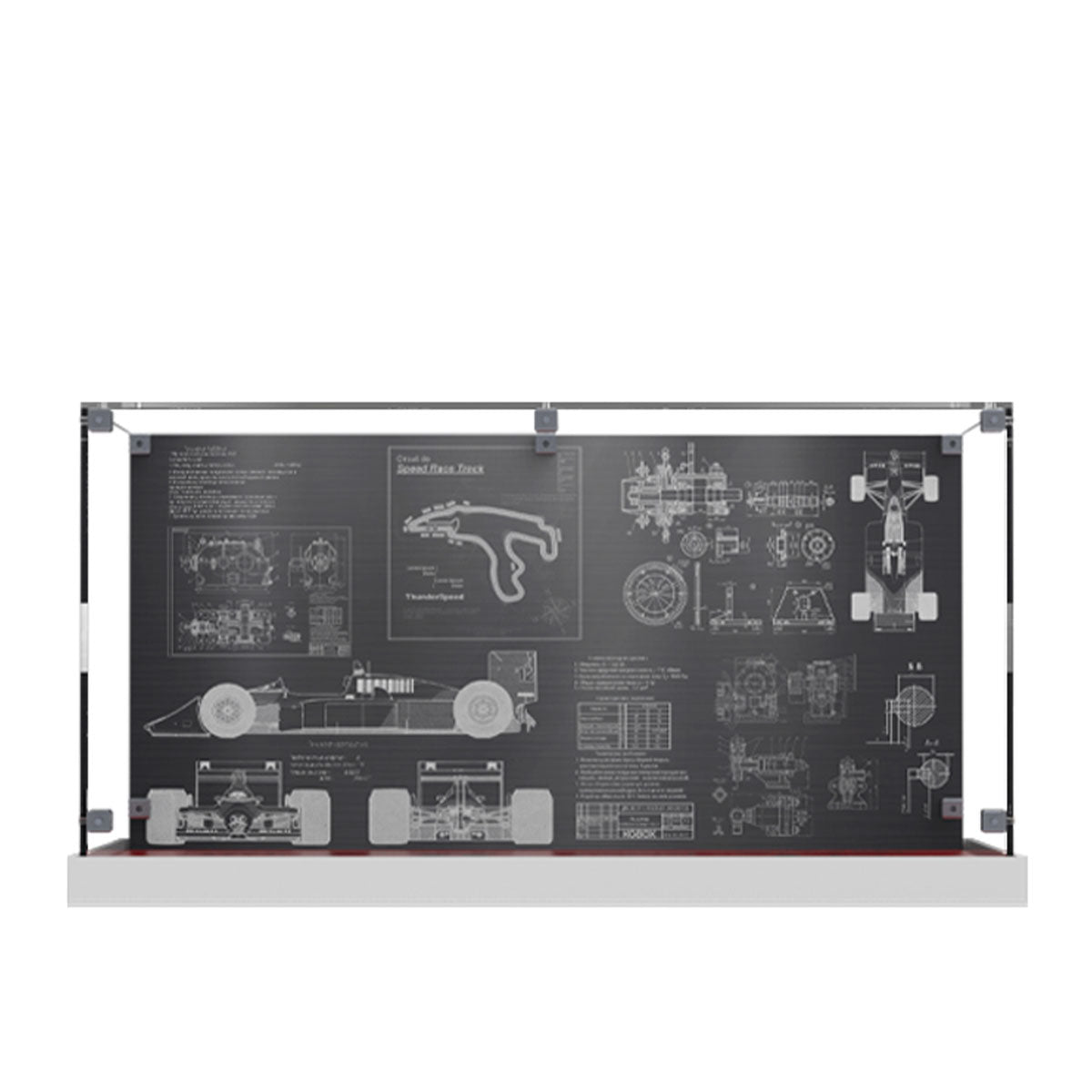 Display Case for LEGO® McLaren MP4/4 & Ayrton Senna with Blueprint Backdrop 10330