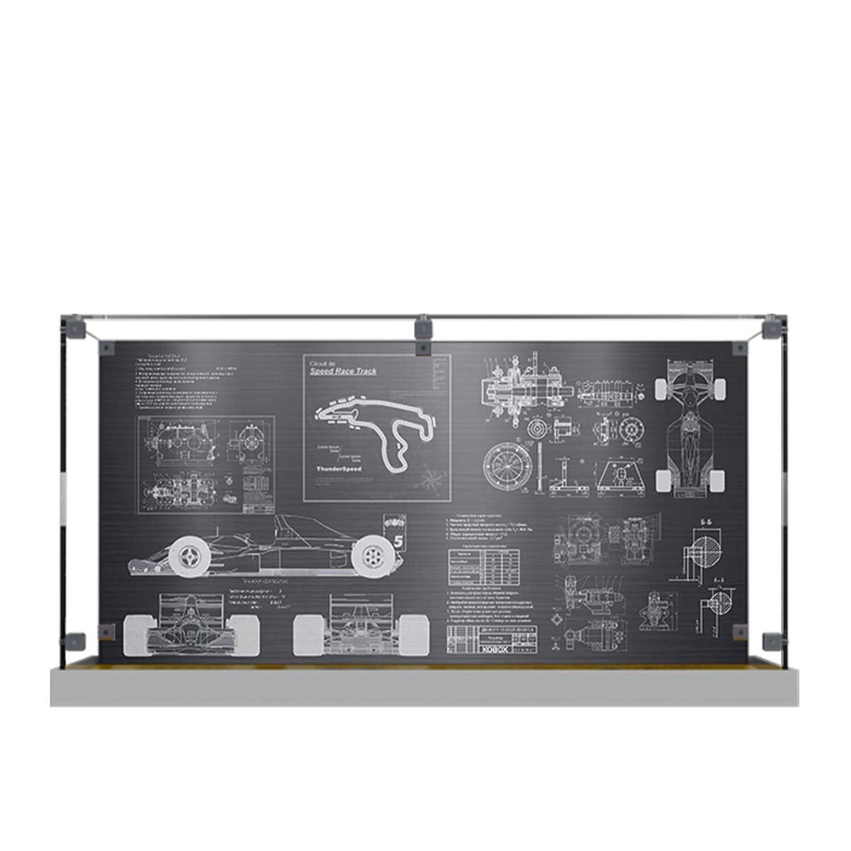 Display Case for LEGO® Williams FW14B Nigel Mansell Acrylic with Yellow Base 10353
