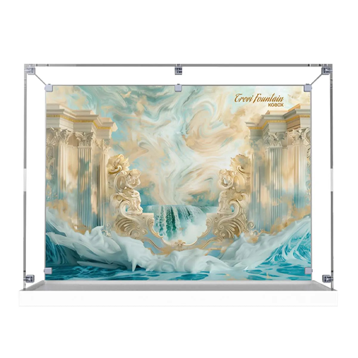 Display Case for LEGO® Trevi Fountain with Artistic Background 21062