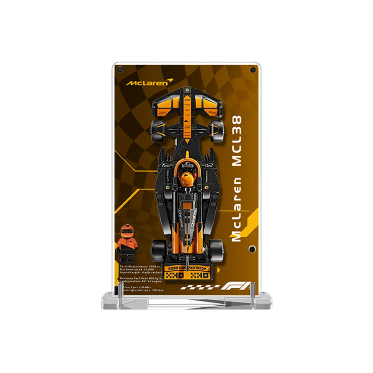 Display Frame for LEGO® Speed Champions McLaren MCL38 Double-Sided Acrylic 77251