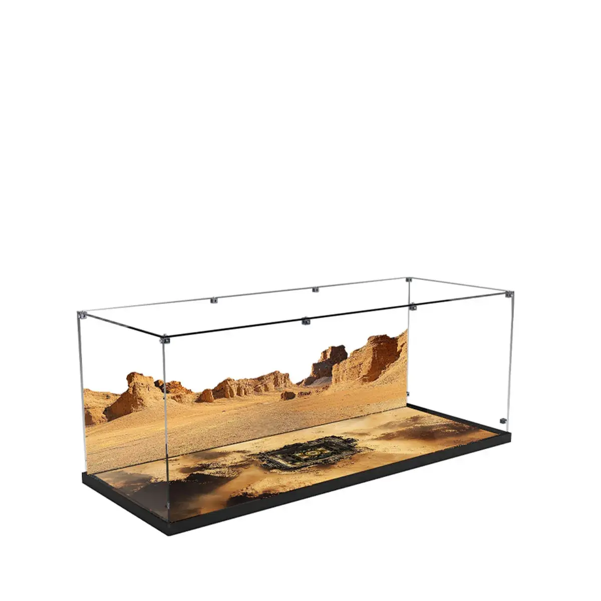 Display Case for LEGO® Star Wars™ Jabba’s Sail Barge Acrylic with Tatooine Desert Scene 75397