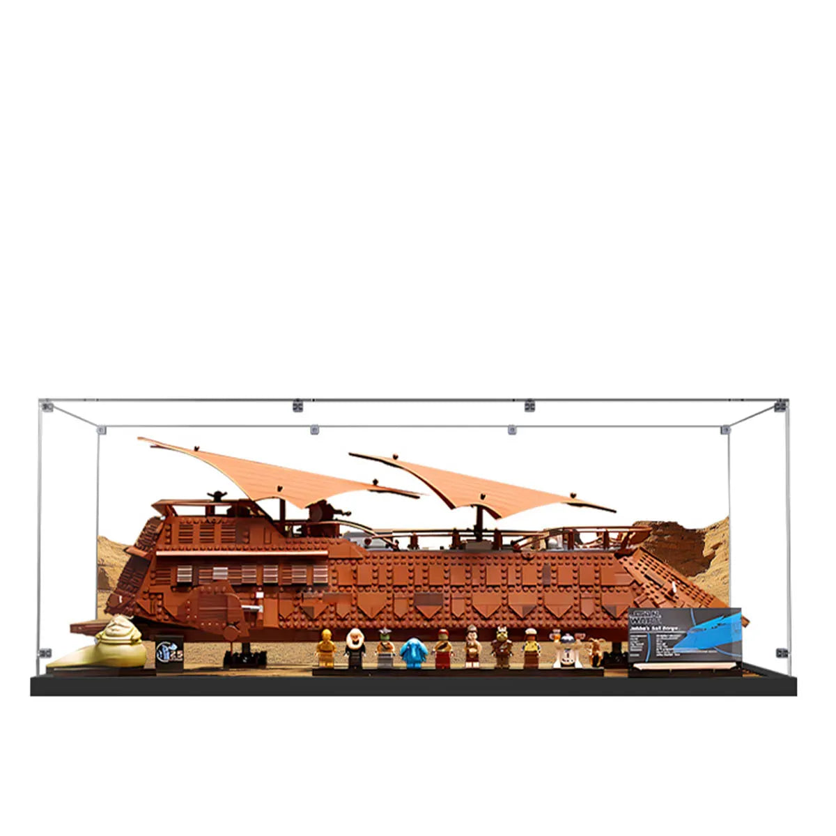 Display Case for LEGO® Star Wars™ Jabba’s Sail Barge Acrylic with Tatooine Desert Scene 75397