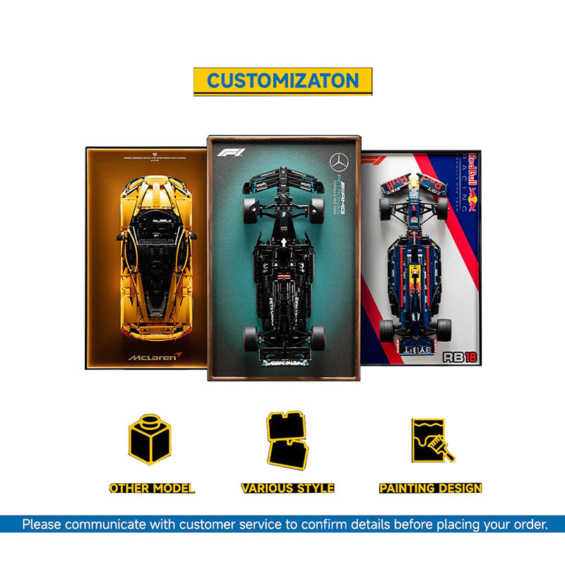 Luxury LEGO® Technic™ Display Frame – Custom Black Walnut Wood for Supercar Sets