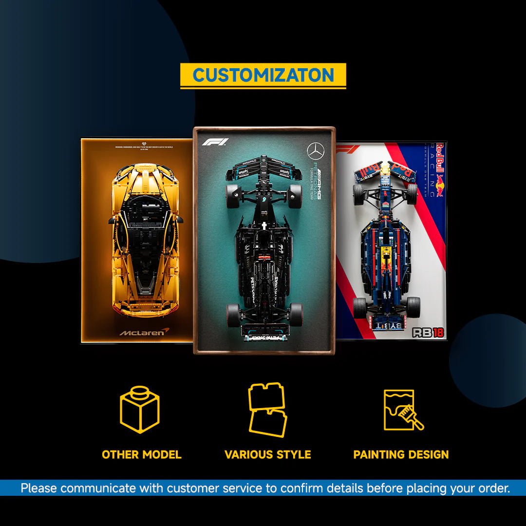 Luxury LEGO® Technic™ Display Frame – Custom Black Walnut Wood for Supercar Sets - brickzonehub