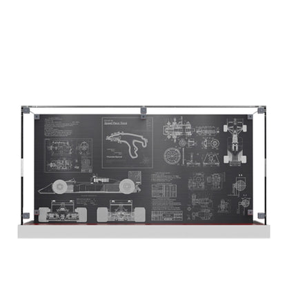 Display Case for LEGO® McLaren MP4/4 & Ayrton Senna with Blueprint Backdrop 10330
