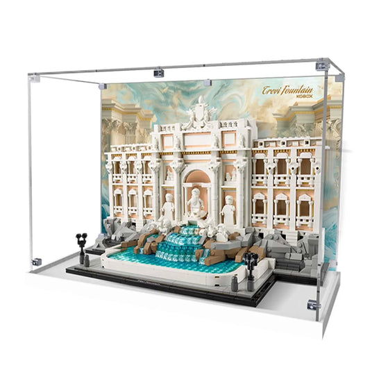 Display Case for LEGO® Trevi Fountain with Artistic Background 21062