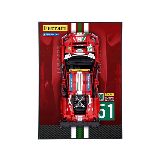 Display Frame for LEGO® Technic™ Ferrari 488 GTE Premium – Racing Livery Edition 42125