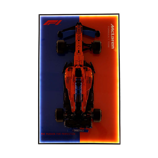 Display Frame for LEGO® McLaren F1 LED – Papaya Orange & Blue 42141
