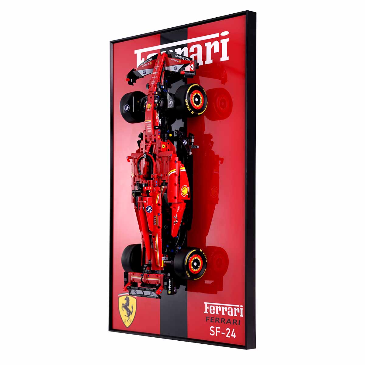 Display Frame for LEGO® Ferrari SF-24 Wall Mounted – Red Racing Backdrop 42207