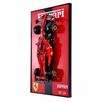 Display Frame for LEGO® Ferrari SF-24 Wall Mounted – Red Racing Backdrop 42207