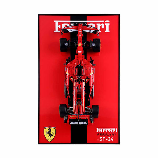Display Frame for LEGO® Ferrari SF-24 Wall Mounted – Red Racing Backdrop 42207