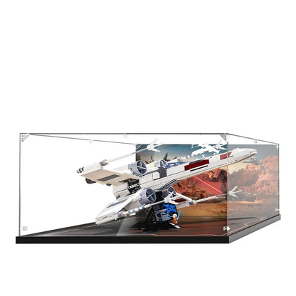 Display Case for LEGO® Star Wars™ X-Wing Starfighter with Battle Scene Background 75355