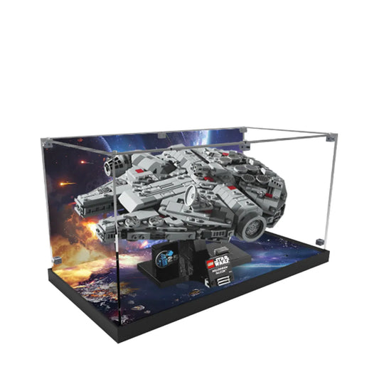Display Case for LEGO® Star Wars™ Millennium Falcon with Space Battle Background 75375