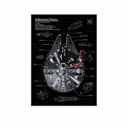 Display Frame for LEGO® Star Wars™ Millennium Falcon Premium – Blueprint Edition 75389