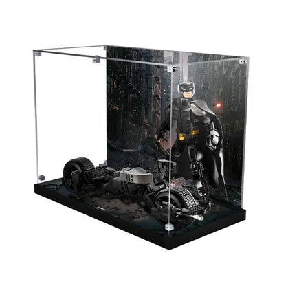 Display Case for LEGO® DC Batman™ Batcycle Acrylic with Gotham City Scene 76273