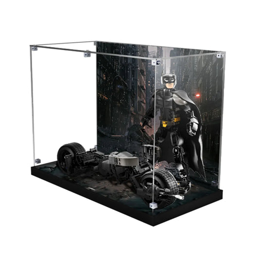 Display Case for LEGO® DC Batman™ Batcycle Acrylic with Gotham City Scene 76273