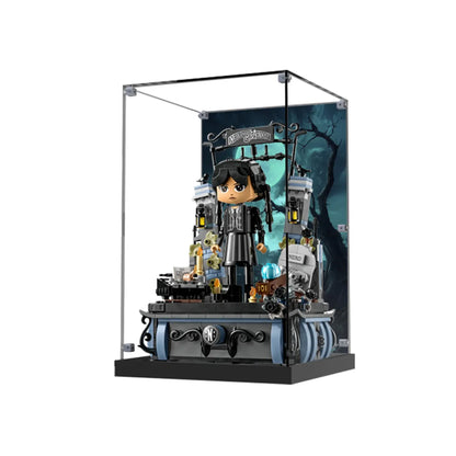 Display Case for LEGO® Wednesday Addams Figure Acrylic with Background 76780