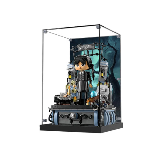 Display Case for LEGO® Wednesday Addams Figure Acrylic with Background 76780