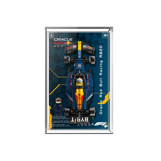 Display Case for LEGO® Oracle Red Bull Racing RB20 with Championship Circuit Background 77243
