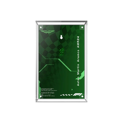 Display Case for LEGO® Aston Martin Aramco AMR24 with Racing Spirit Background 77245