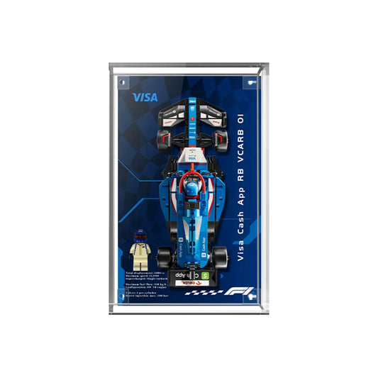 Display Case for LEGO® Visa Cash App RB VCARB 01 with Grand Prix Racing Background 77246