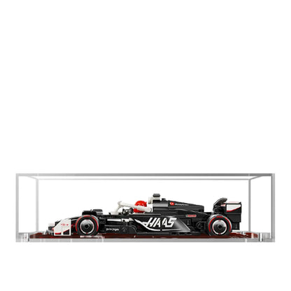 Display Case for LEGO® MoneyGram Haas VF-24 with Trackside Racing Background 77250