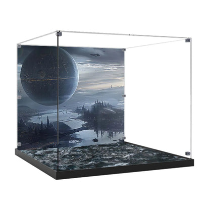 Display Case for LEGO® Star Wars™ UCS TIE Interceptor XL Acrylic with Death Star Scene 75382