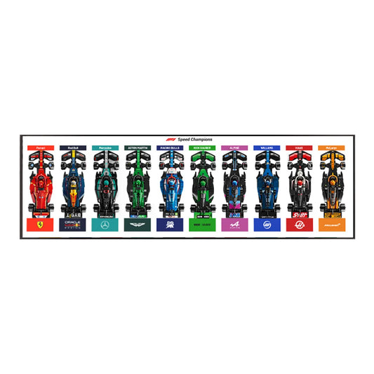 Display Frame for LEGO® Speed Champions Formula 1 Full Team Grid 1x10