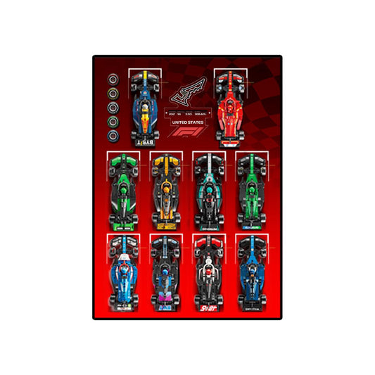 Display Frame for LEGO® F1® Cars Acrylic with US GP Background 77242-77251