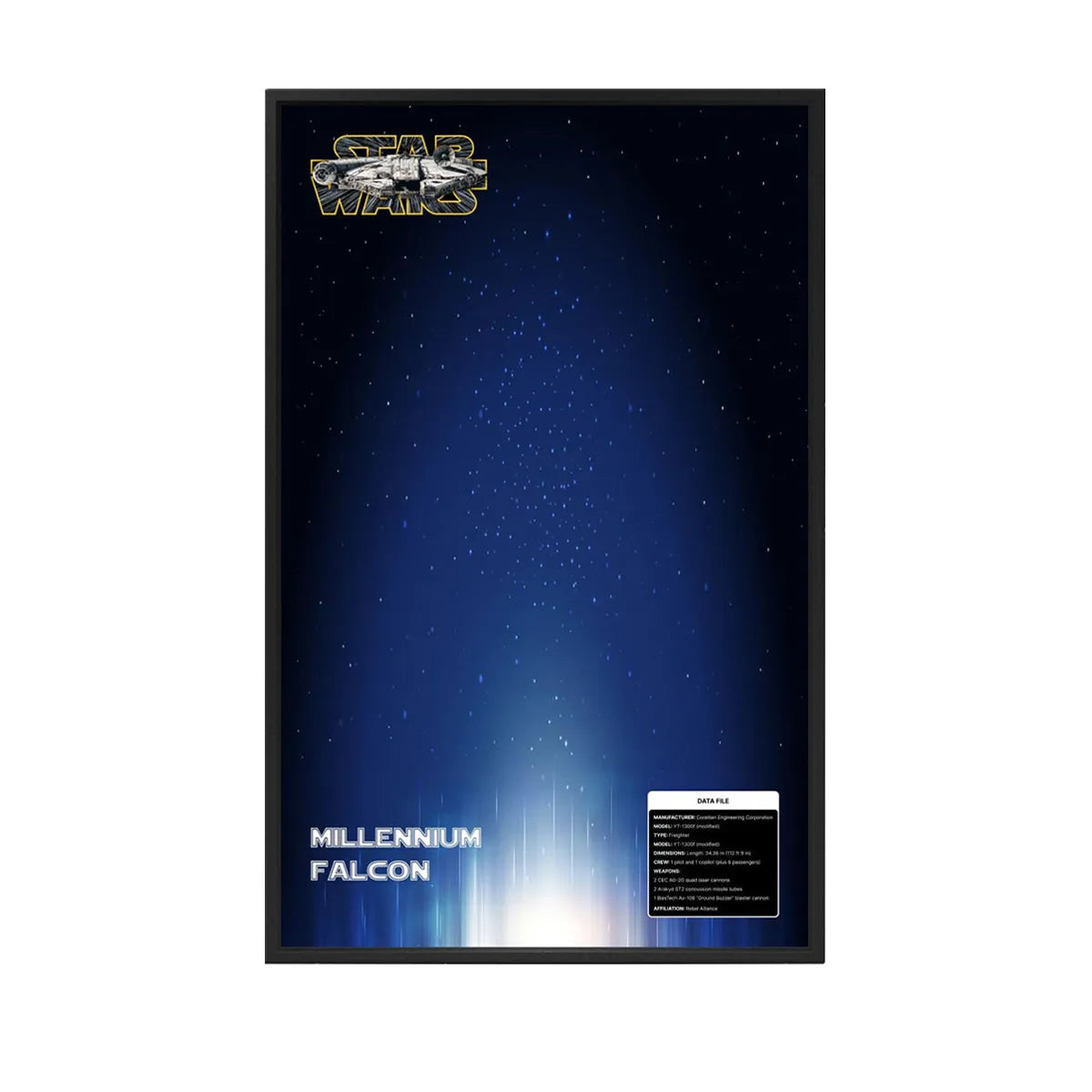 Acrylic Display Frame Compatible with LEGO® Star Wars Millennium Falcon 75389 - Style B